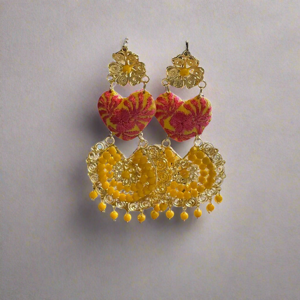 Mexican Artisan Heart Earrings