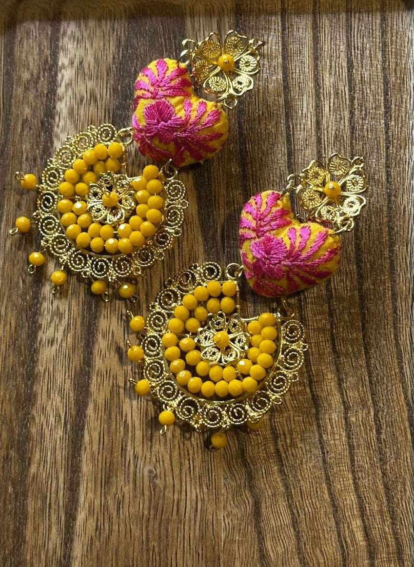 Mexican Artisan Heart Earrings