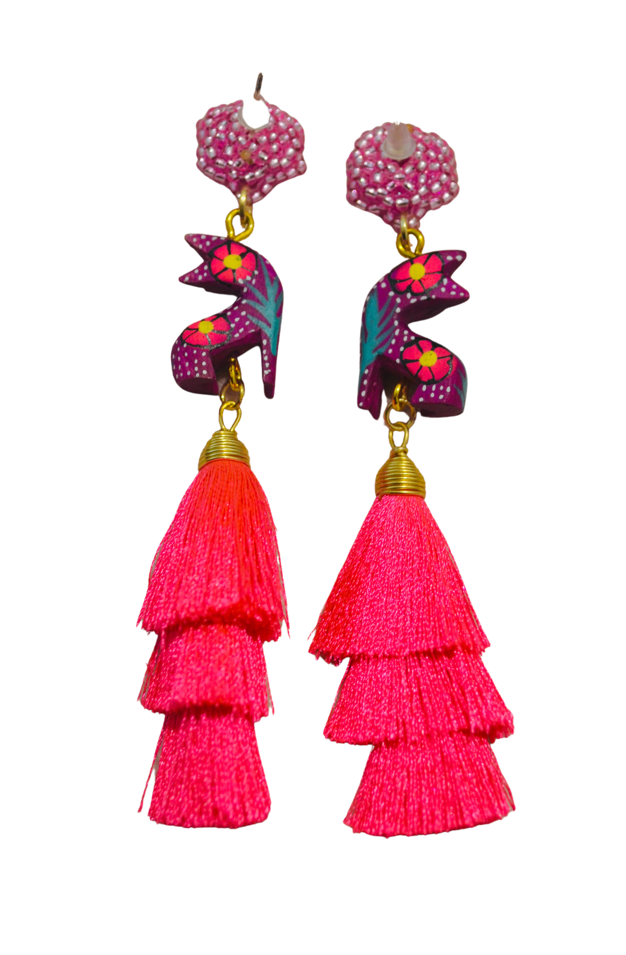 Pink Mexican Alebrije Earrings