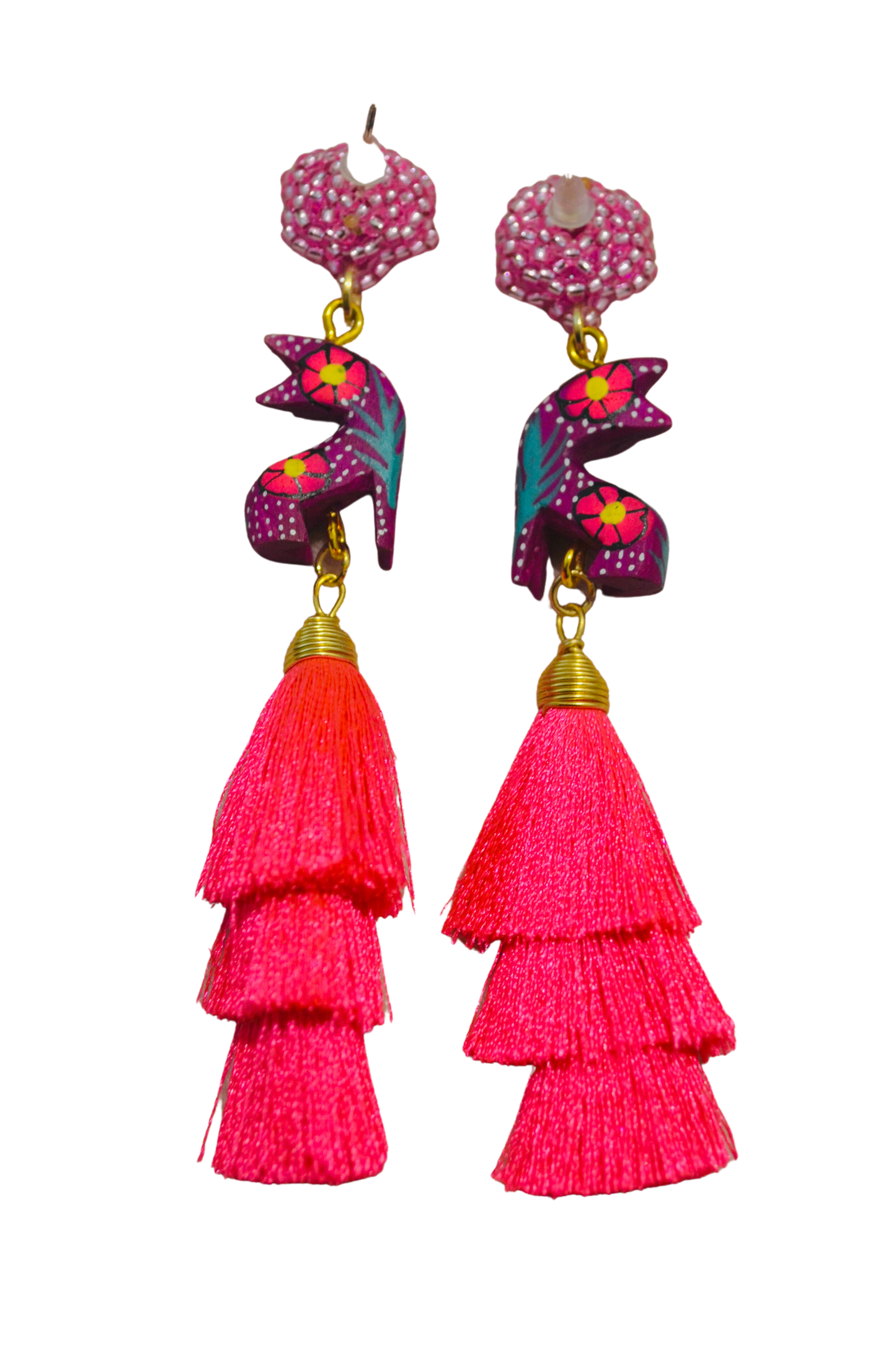 Pink Mexican Alebrije Earrings