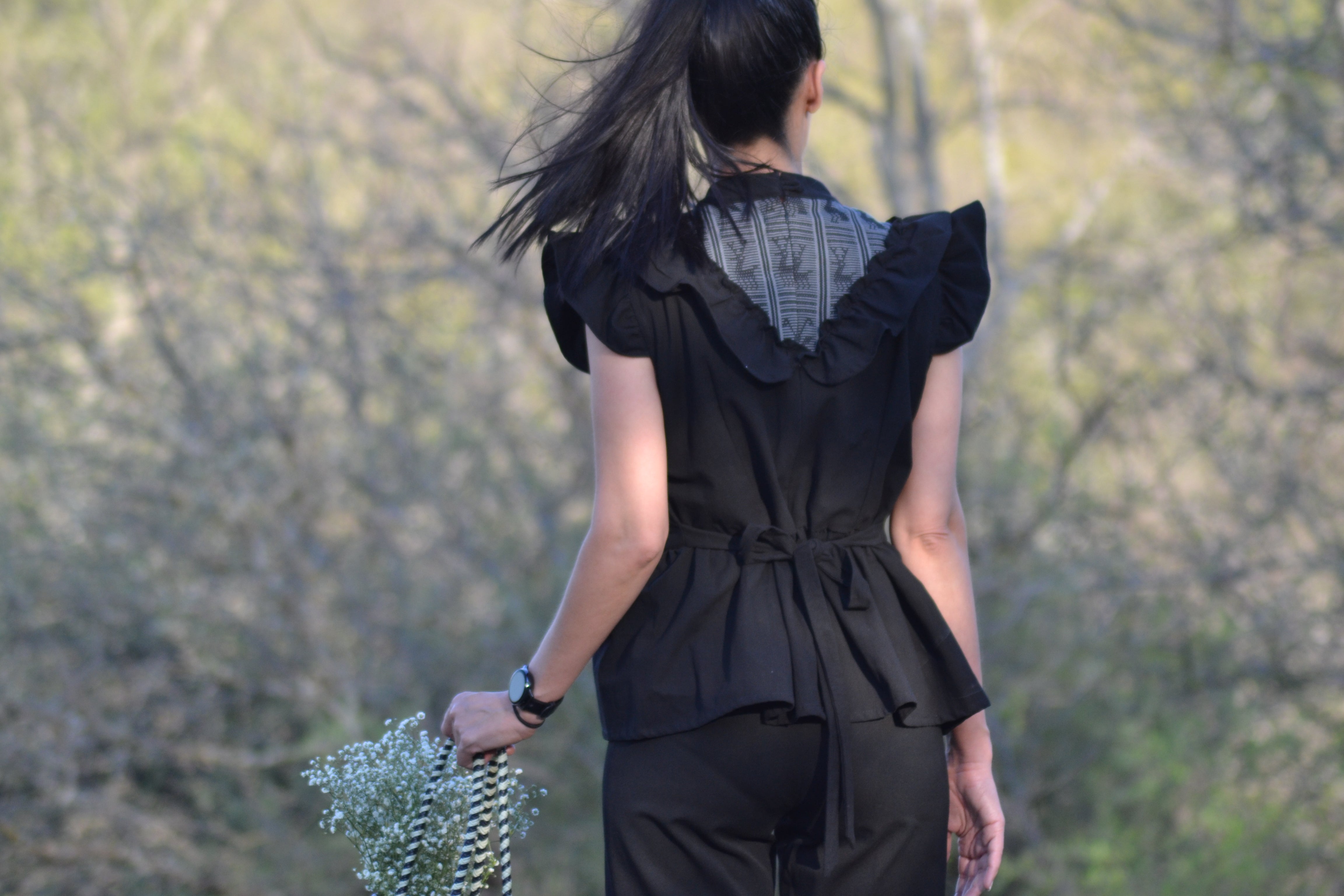 Black Embroidered Oaxacan Blouse