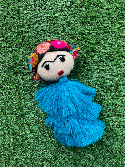 Frida Embroidered Pom Pom Tassels