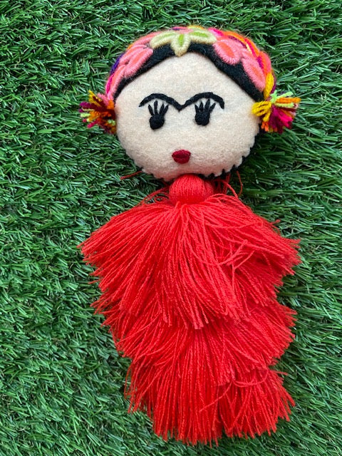 Frida Embroidered Pom Pom Tassels