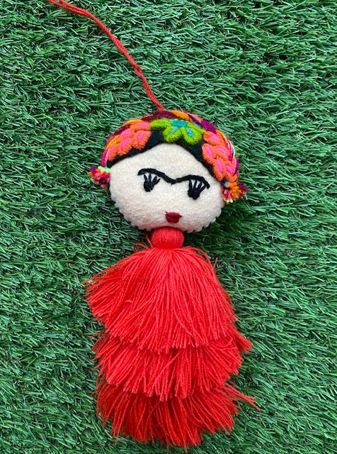 Frida Embroidered Pom Pom Tassels