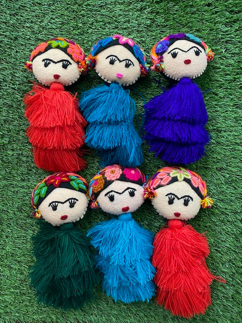 Frida Embroidered Pom Pom Tassels