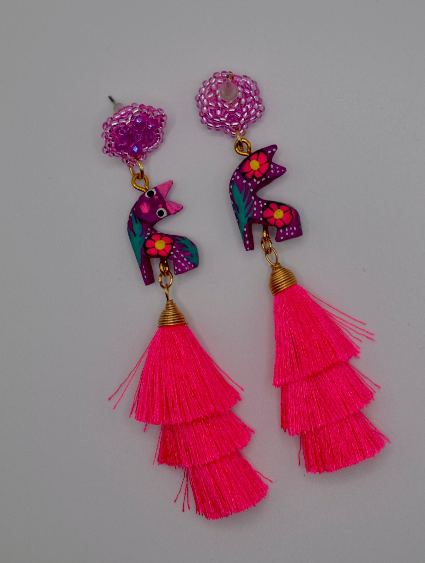 Pink Mexican Alebrije Earrings