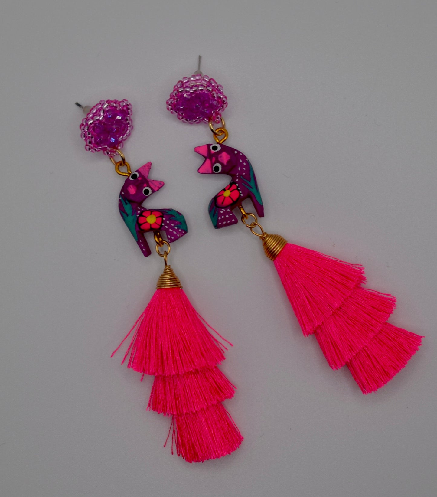 Pink Mexican Alebrije Earrings