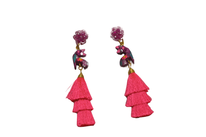 Pink Mexican Alebrije Earrings