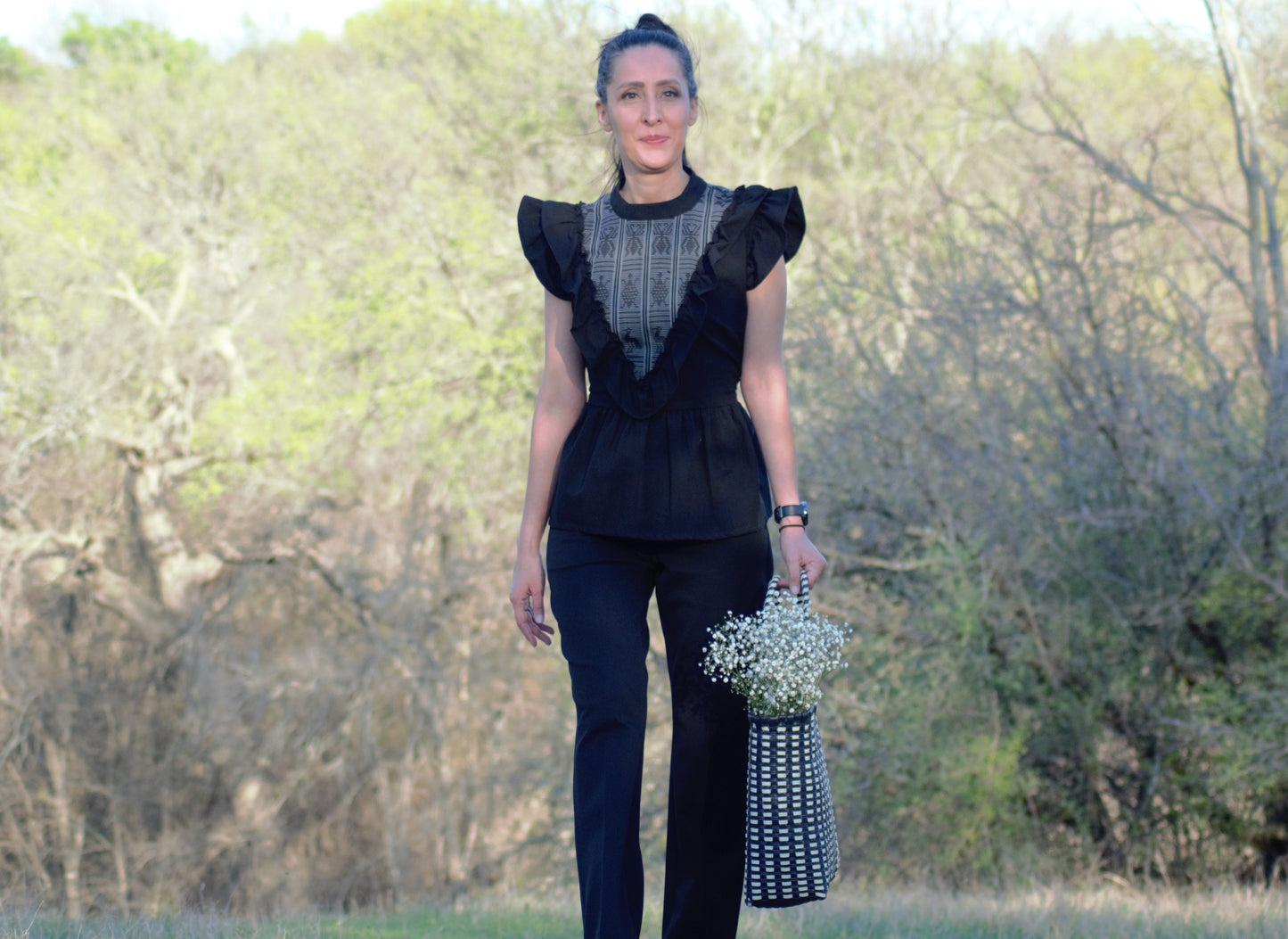 Black Embroidered Oaxacan Blouse