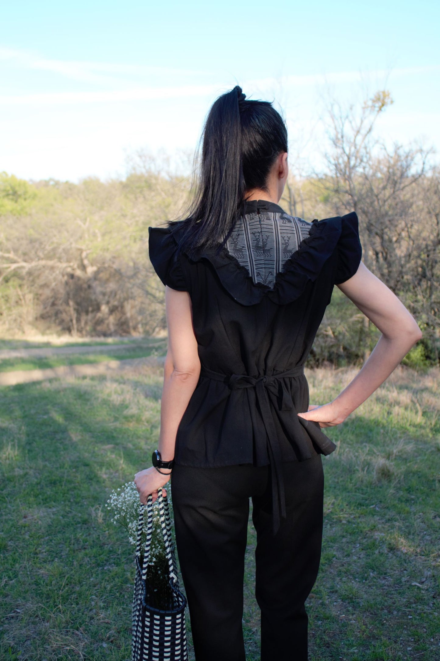 Black Embroidered Oaxacan Blouse