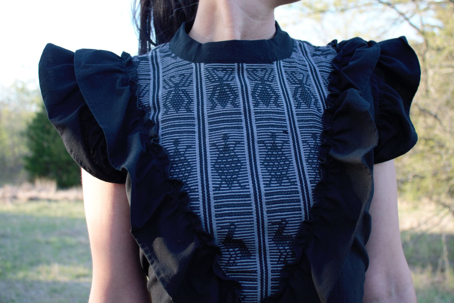 Black Embroidered Oaxacan Blouse