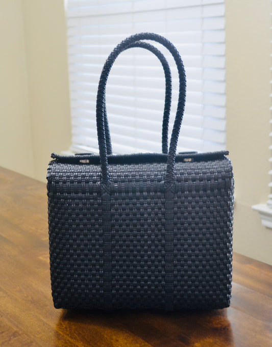 Small Mexican Woven Bag- Black