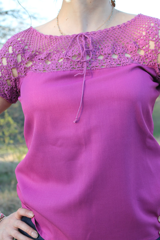 Traditional Bugambilia Purple Blouse