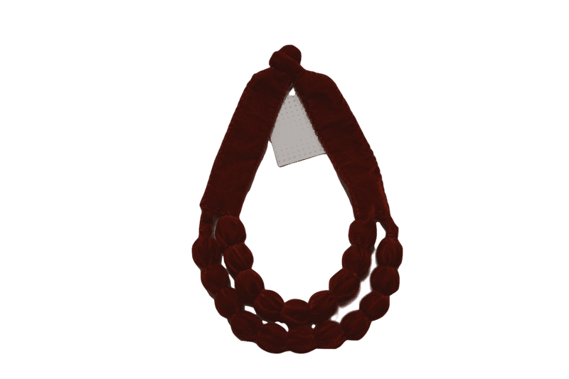 Red Velvet Contemporary Textile Statement Necklace