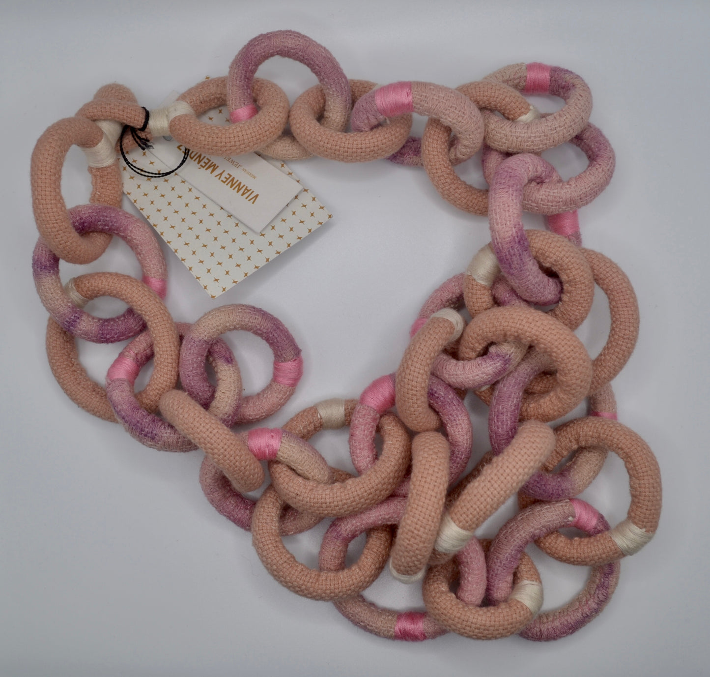 Light Pink Contemporary Textile Statement Necklace