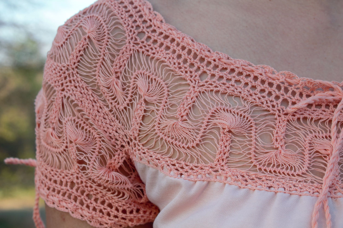 Traditional Knitted Blouse in Peach