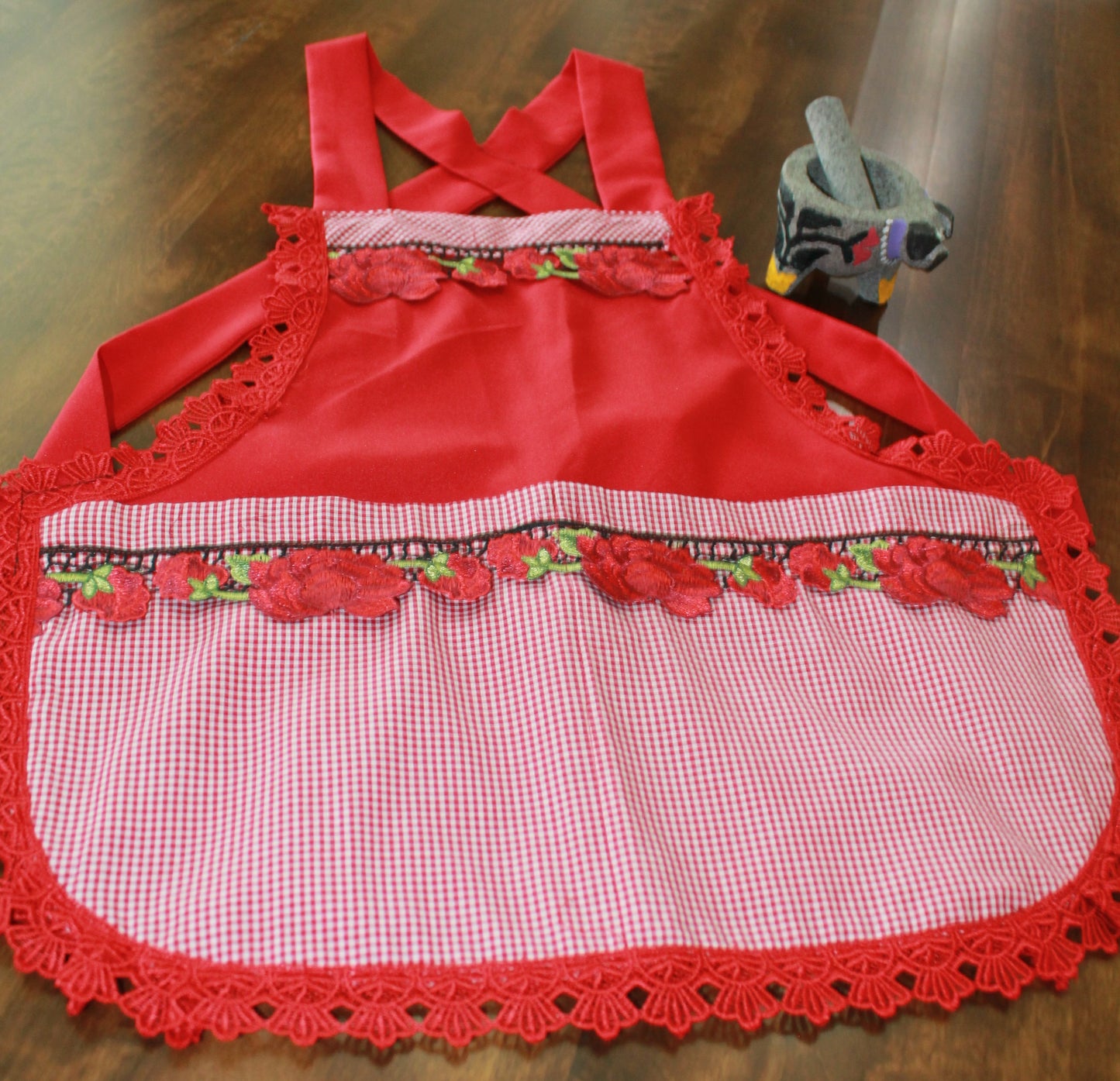 Mexican Apron - Red Roses