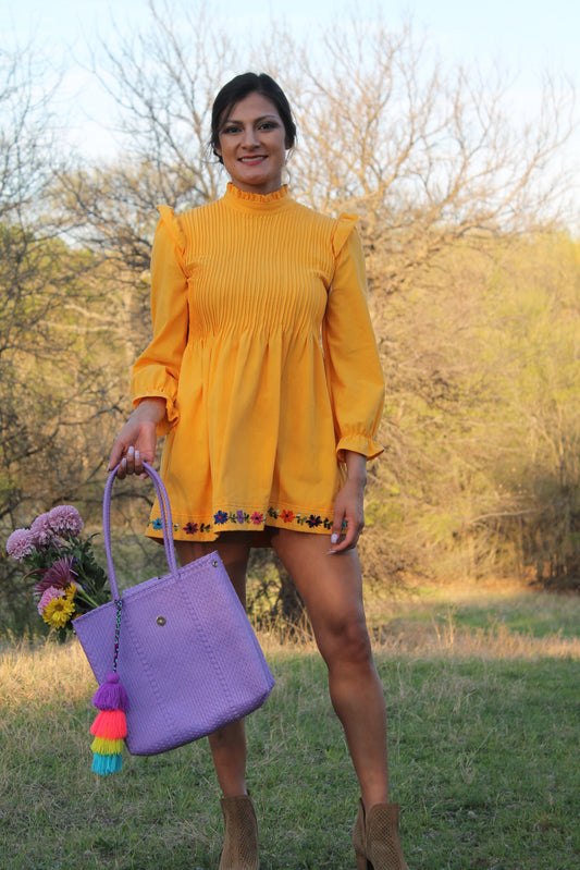 Yellow Embroidered Dress